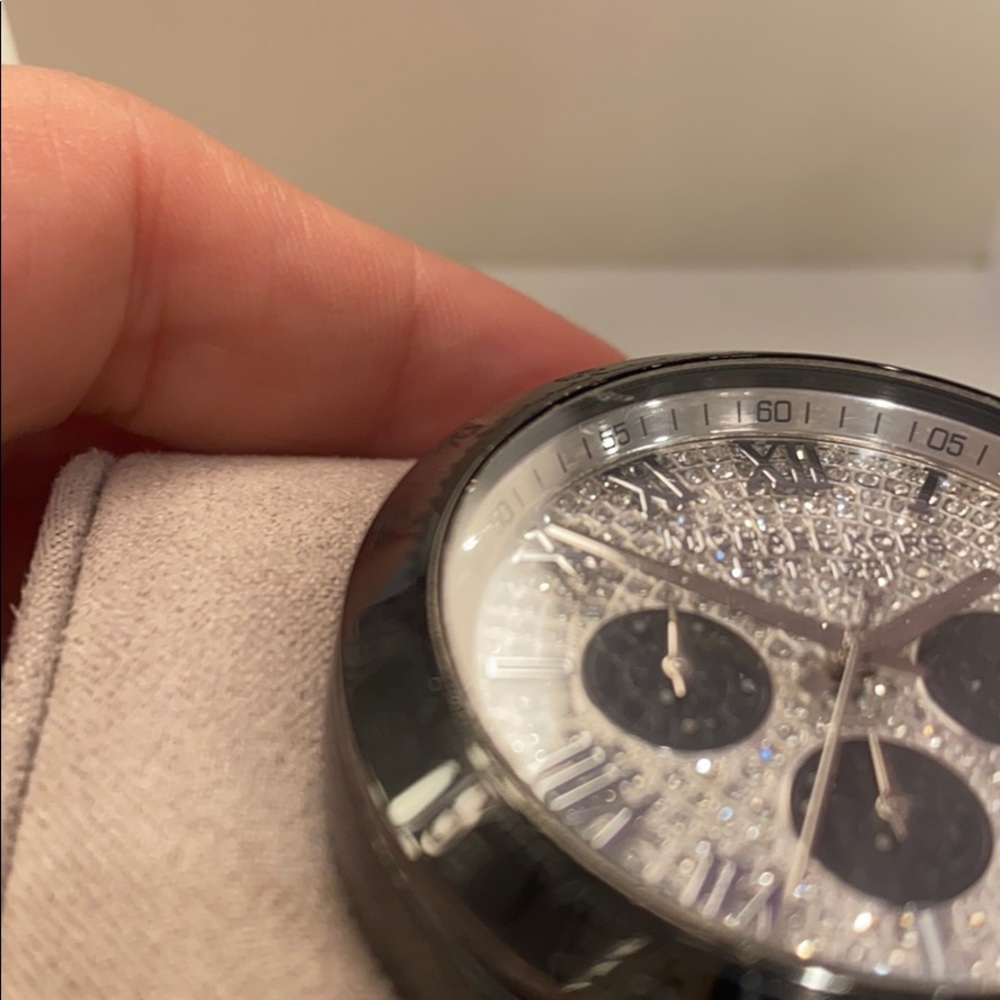 Michael Kors Black Plated Pave Glitz Dial Watch - Picture 3 of 10